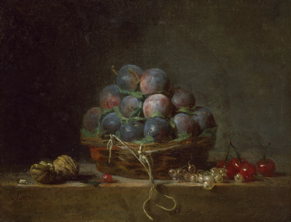 Jean Siméon Chardin - 104, Natura morta con prugne, Chrysler Museum of Art